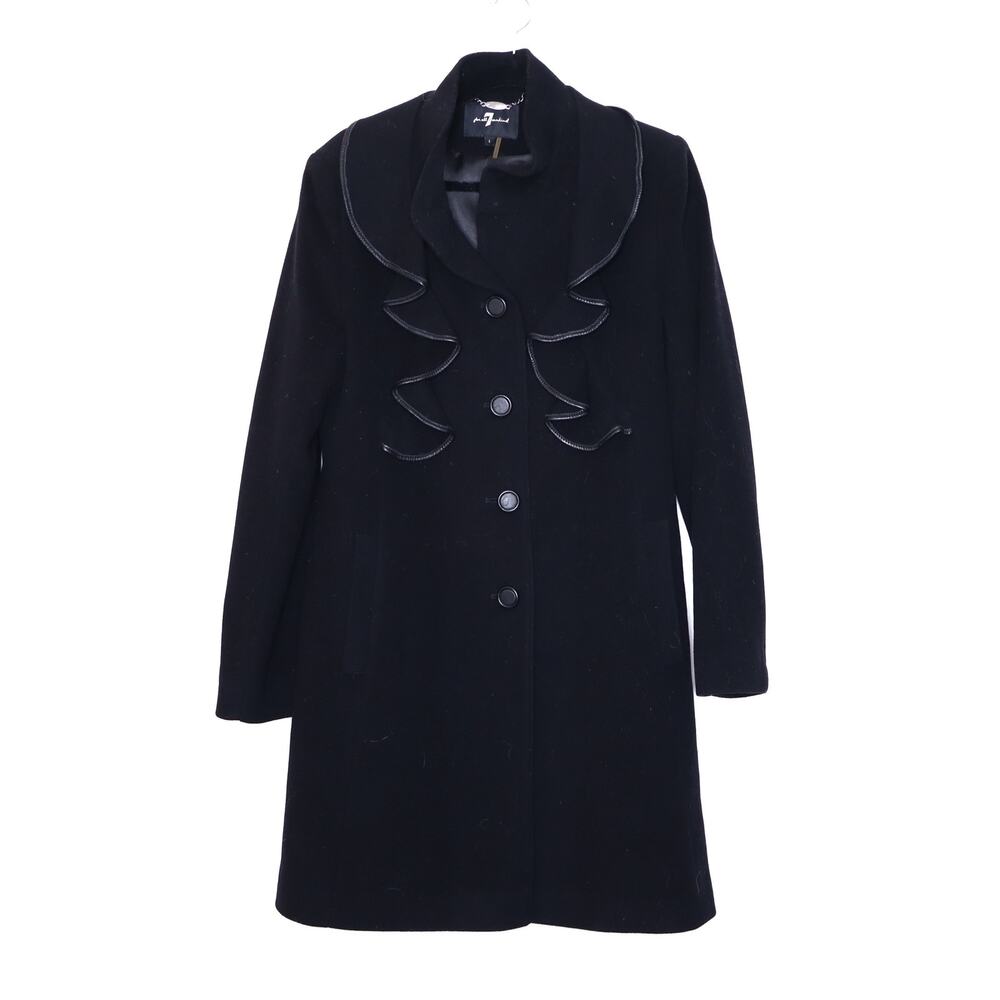 7 For All Mankind Black Women's Wool Coat